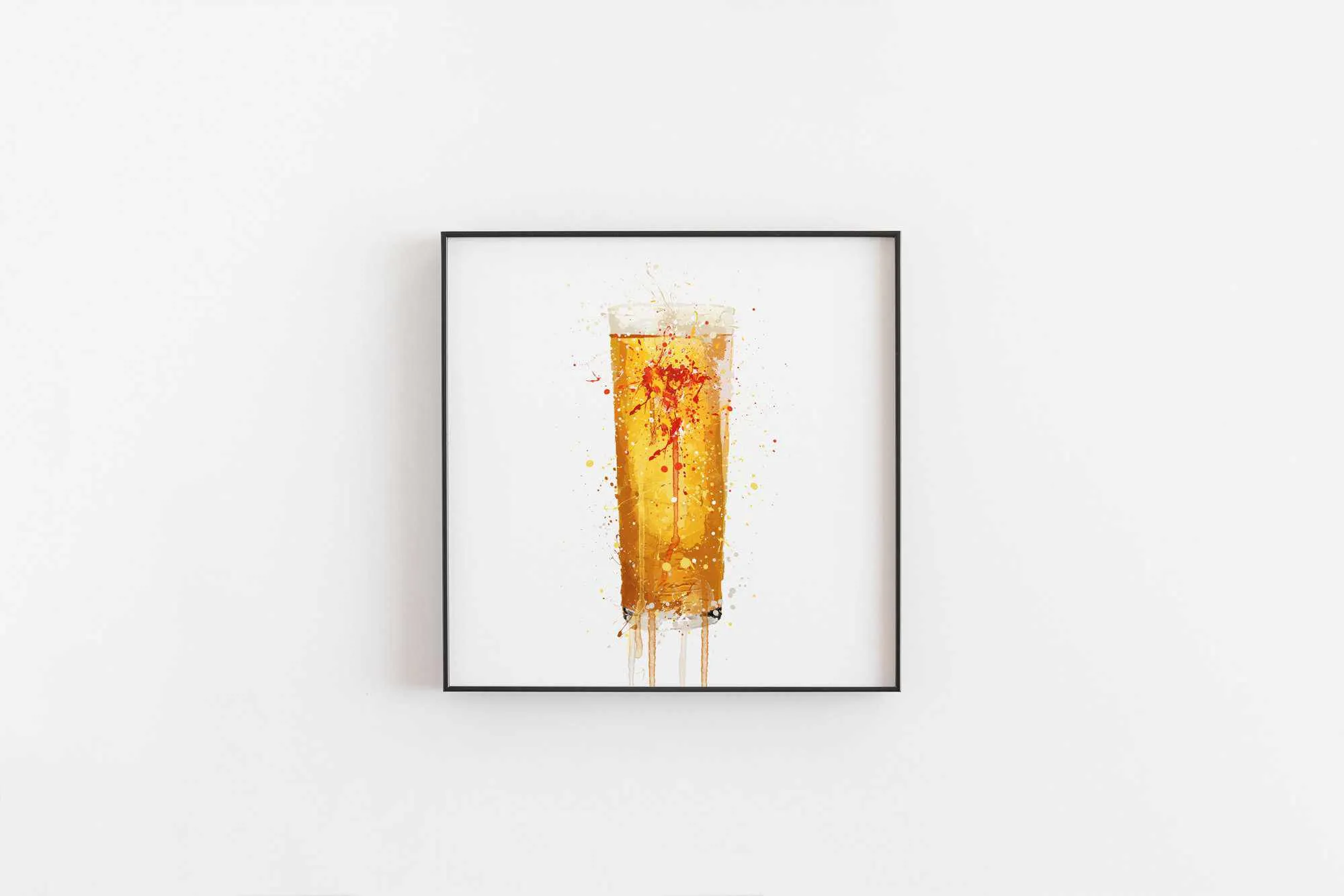 Pint Glass Wall Art Print 'Golden Glow'