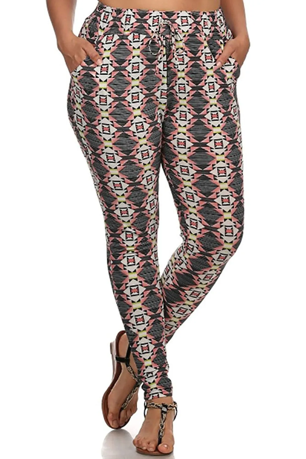 Plus Size Semi Harlem High Waist Leggings with Pockets