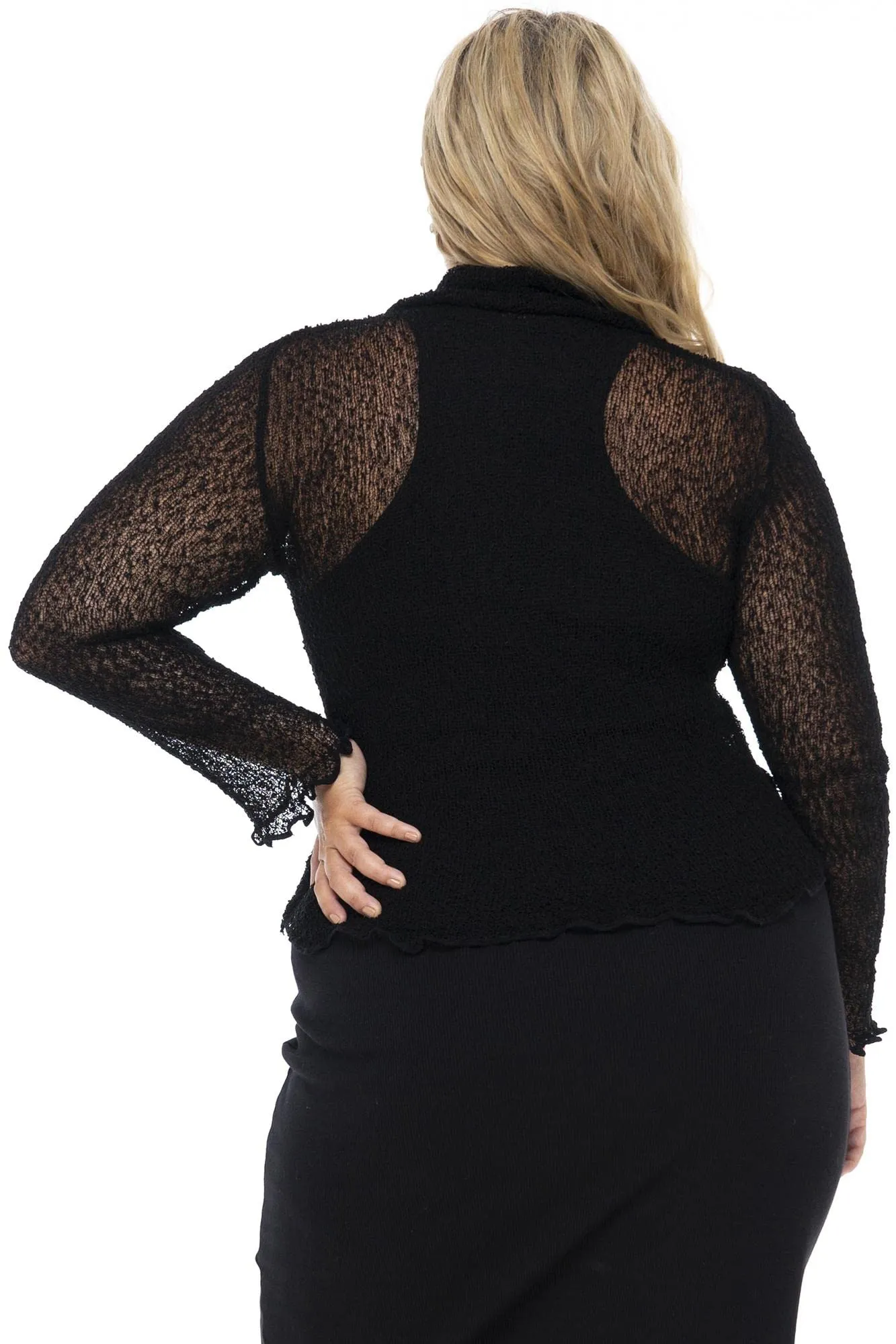 Plus Size Sheer Cropped Bolero Shrug