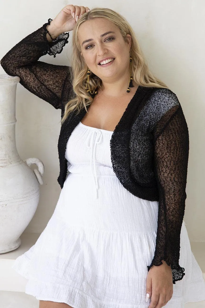 Plus Size Sheer Cropped Bolero Shrug