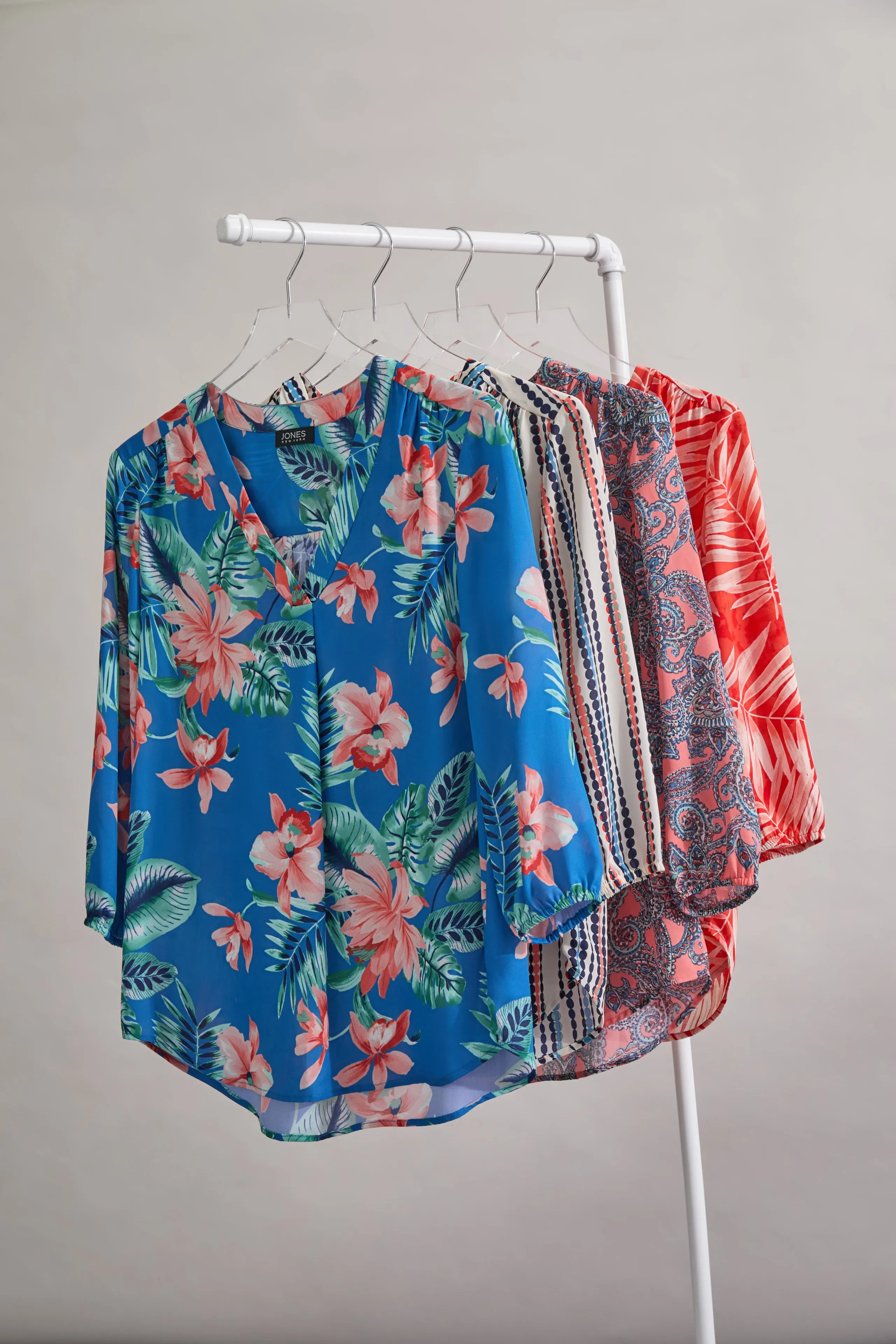 Printed V-Neck Pleated Kelly Blouse