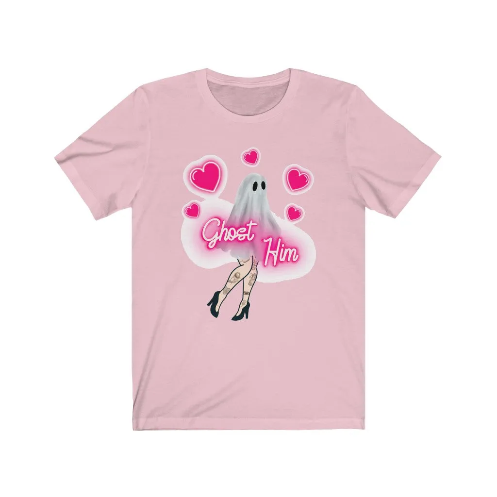 "Ghost Him" Sexy Legs And Pink Hearts Tee - Unisex Shirt