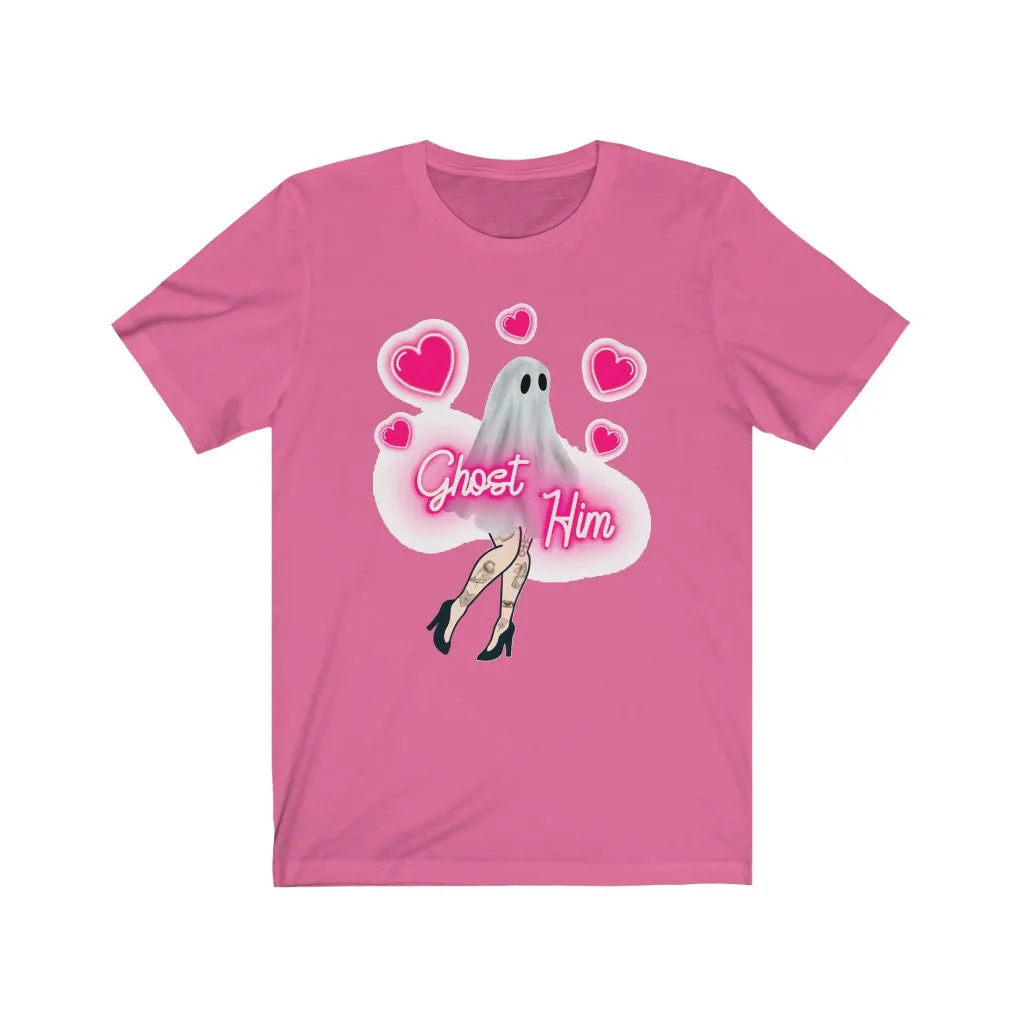 "Ghost Him" Sexy Legs And Pink Hearts Tee - Unisex Shirt