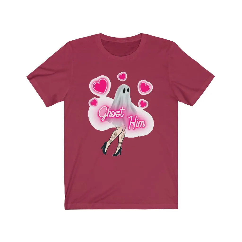 "Ghost Him" Sexy Legs And Pink Hearts Tee - Unisex Shirt