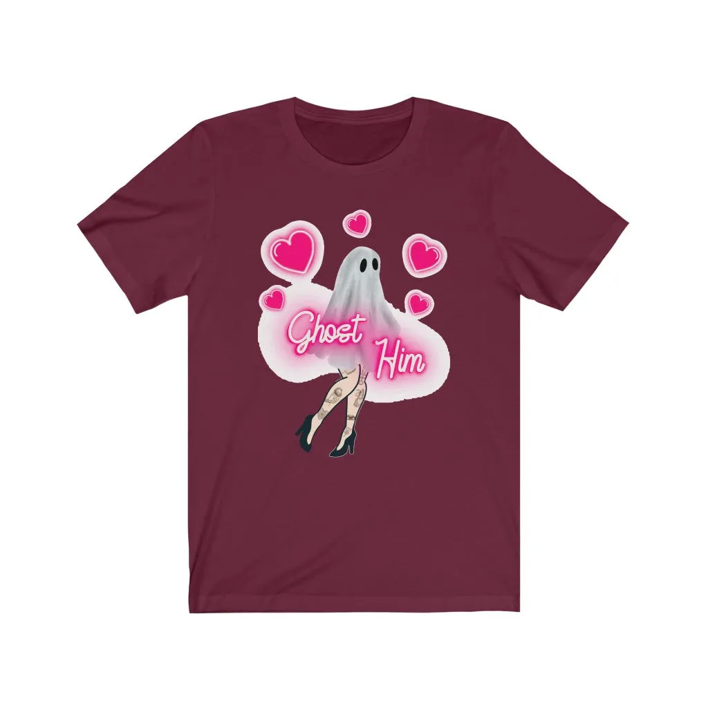 "Ghost Him" Sexy Legs And Pink Hearts Tee - Unisex Shirt