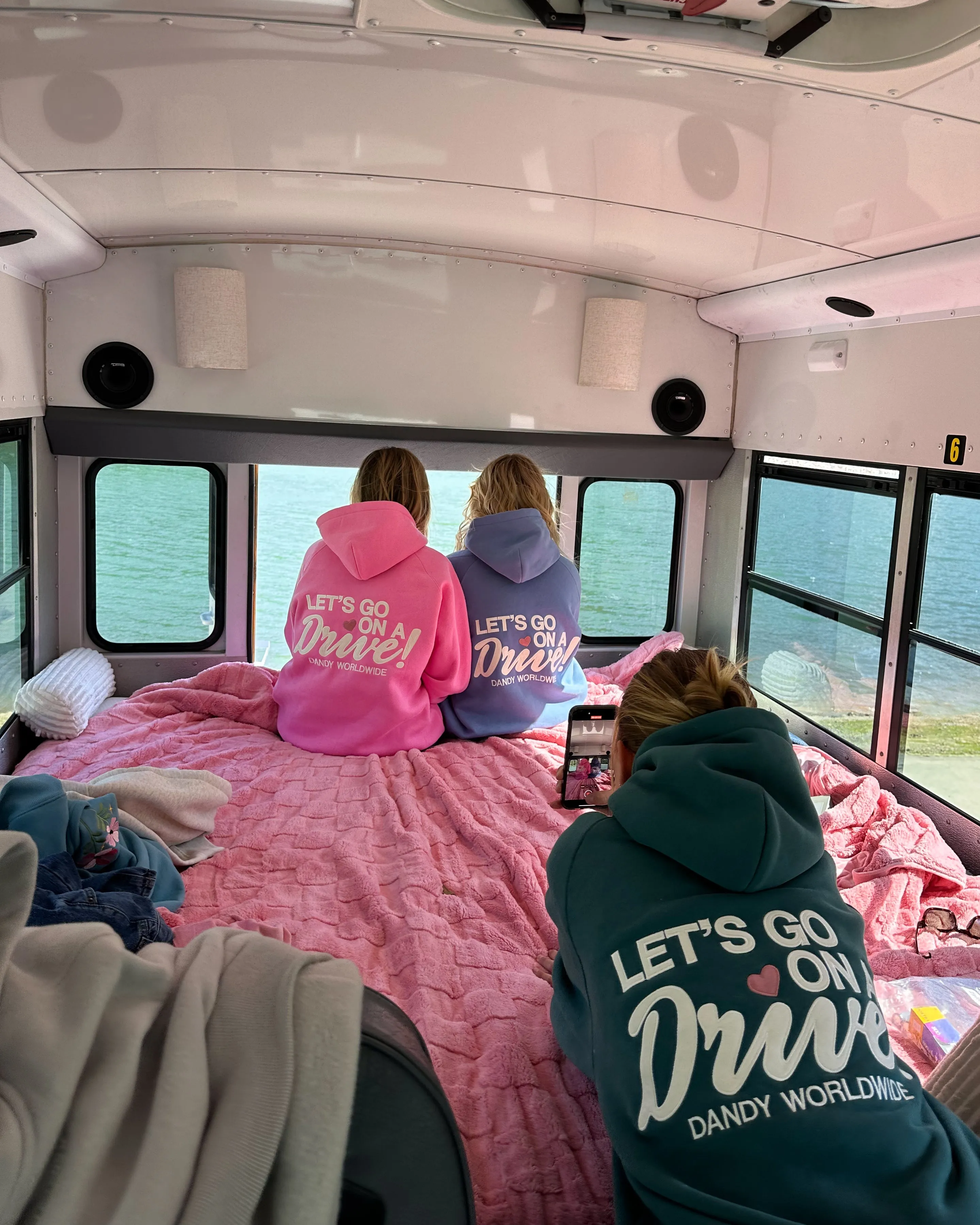 "Let's Go on a Drive" Oversized Lux Hoodie in Pink