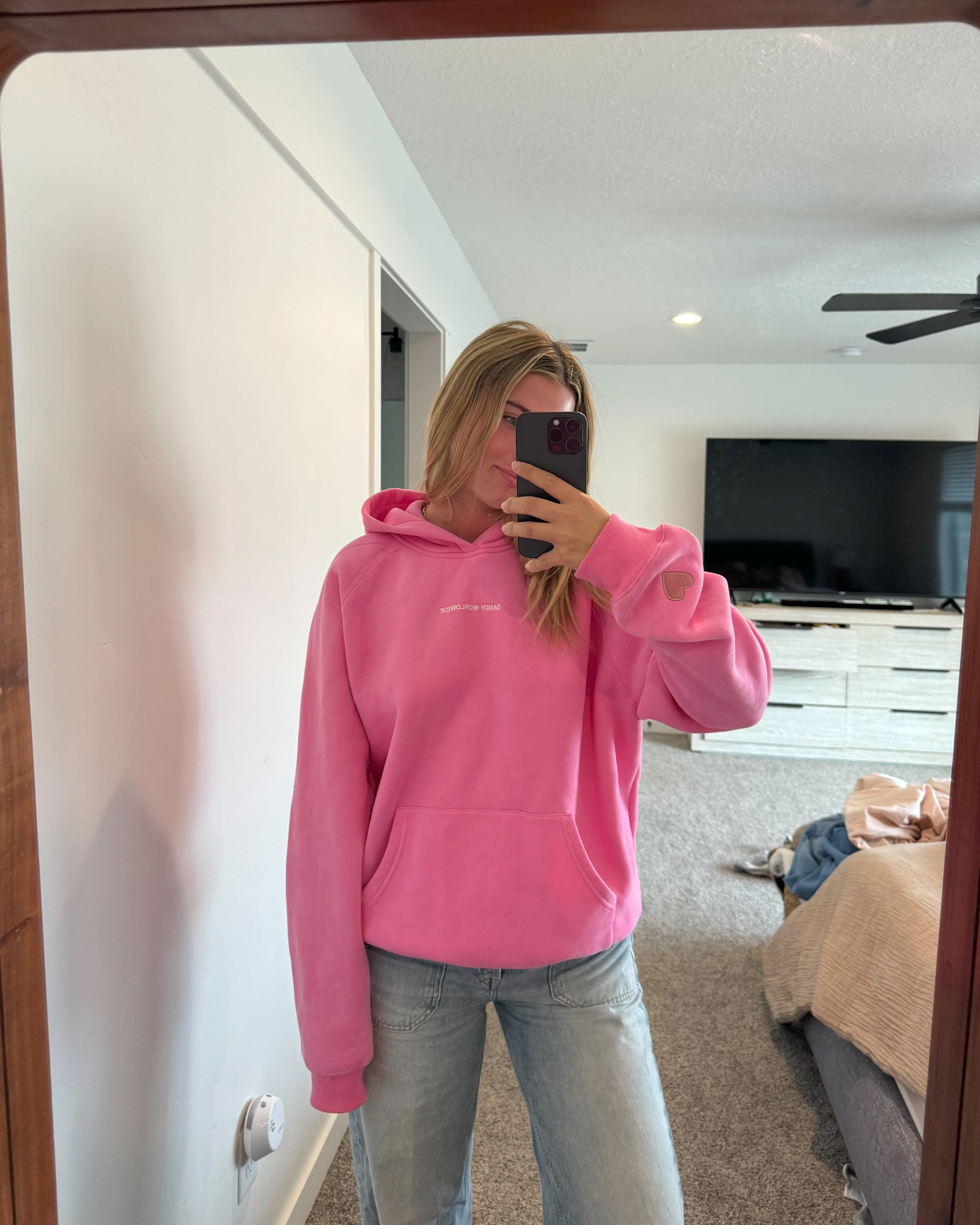 "Let's Go on a Drive" Oversized Lux Hoodie in Pink