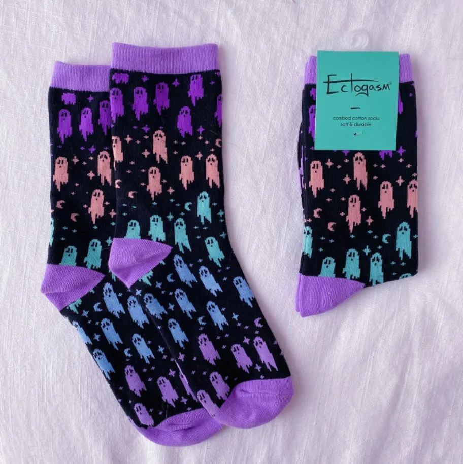 Rainbow Ghosts Unisex Crew Socks