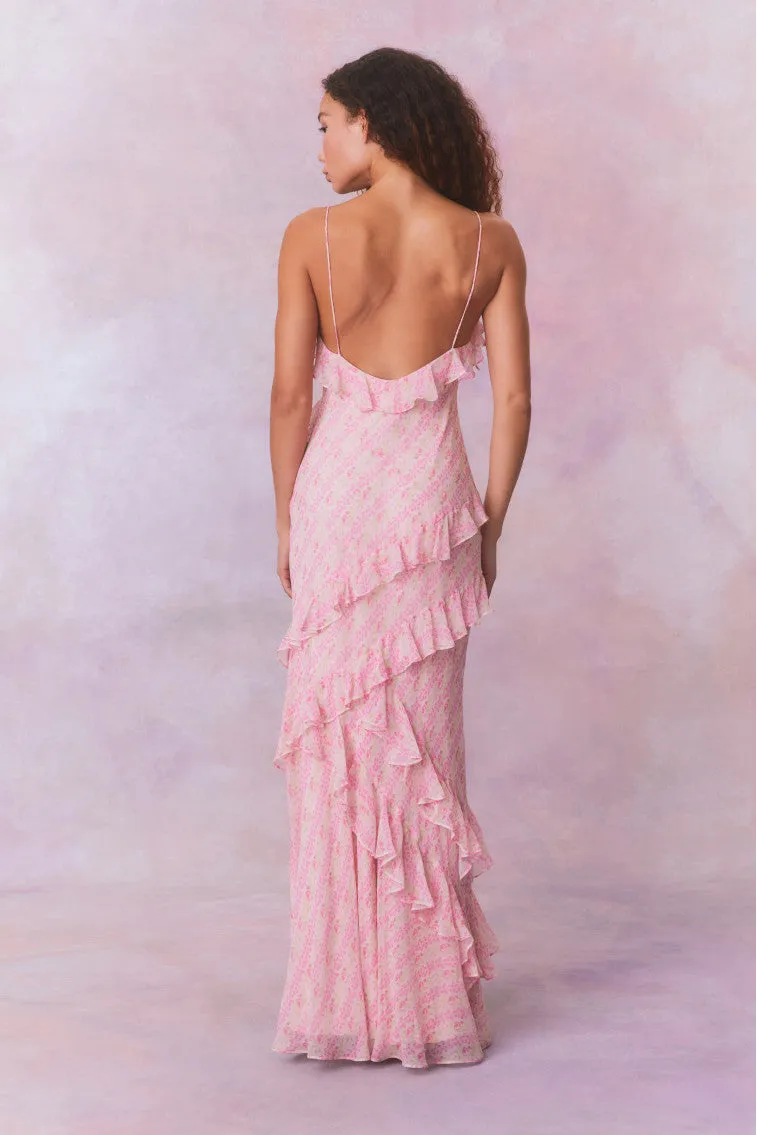 Rialto Fragrance Print Maxi Dress-STRAWBERRY MACAROON