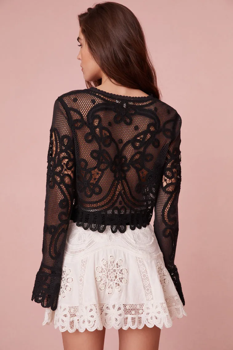 Rinko Scalloped Sheer Lace Top