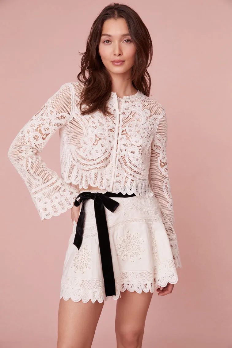 Rinko Scalloped Sheer Lace Top