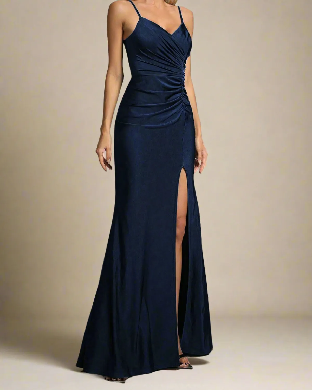 Sadie Long Elegant Navy Blue Dress