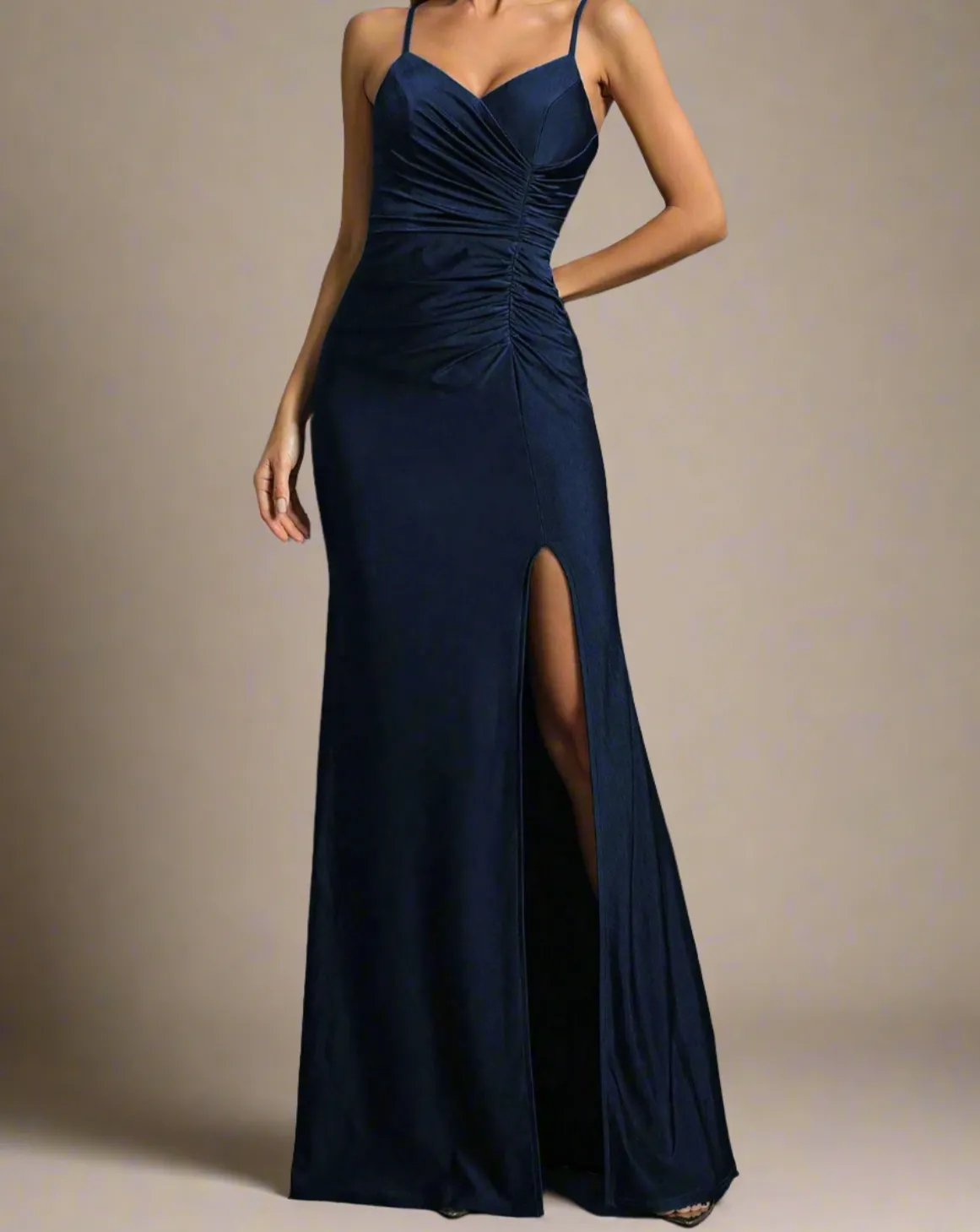 Sadie Long Elegant Navy Blue Dress