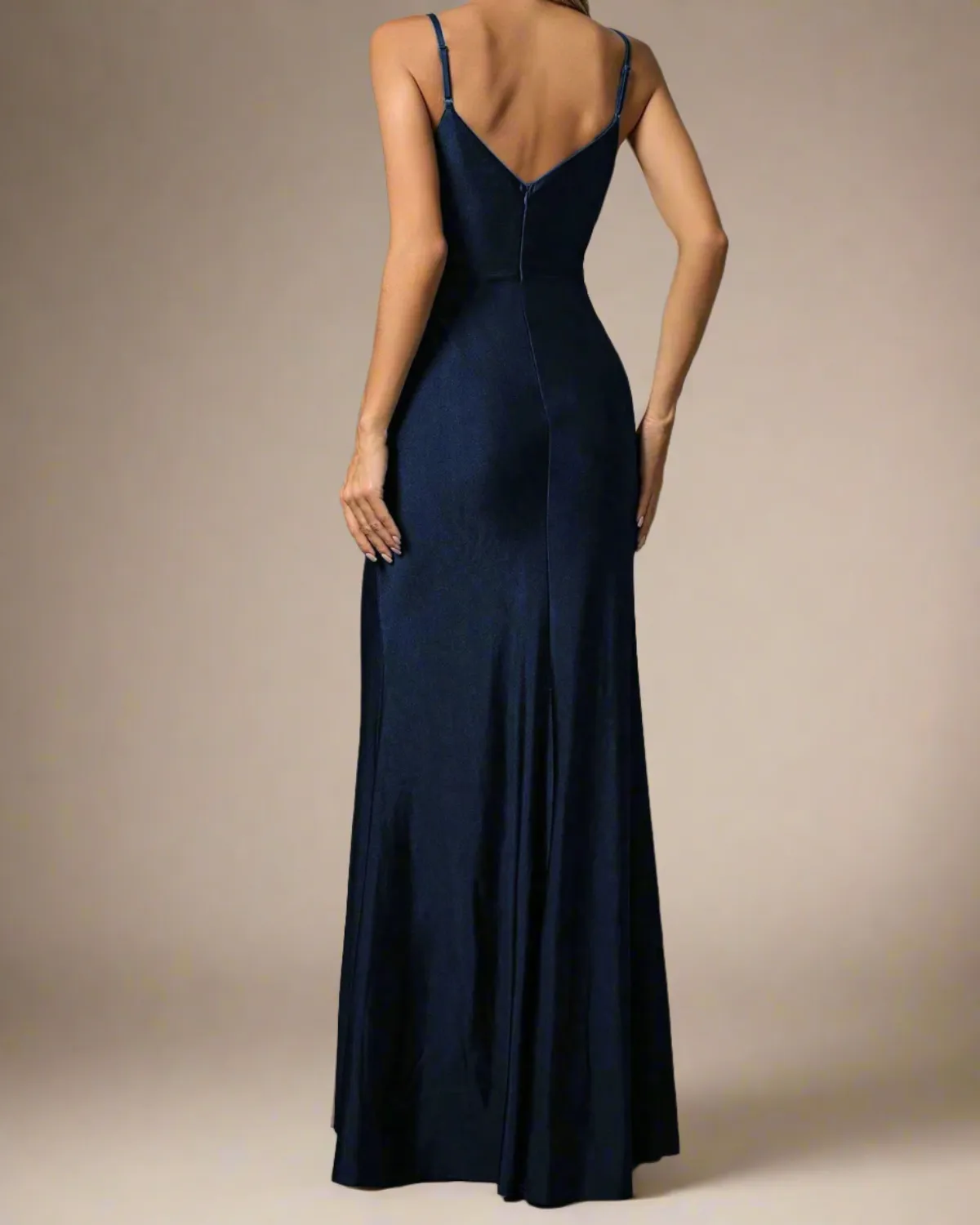 Sadie Long Elegant Navy Blue Dress