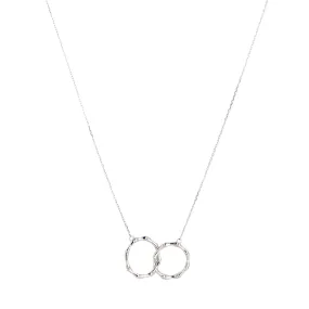 Silver Intertwined Bamboo Hoop Infinity Necklace