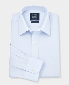 Sky Blue Dobby Weave Cotton Classic Fit Formal Shirt - Single Cuff