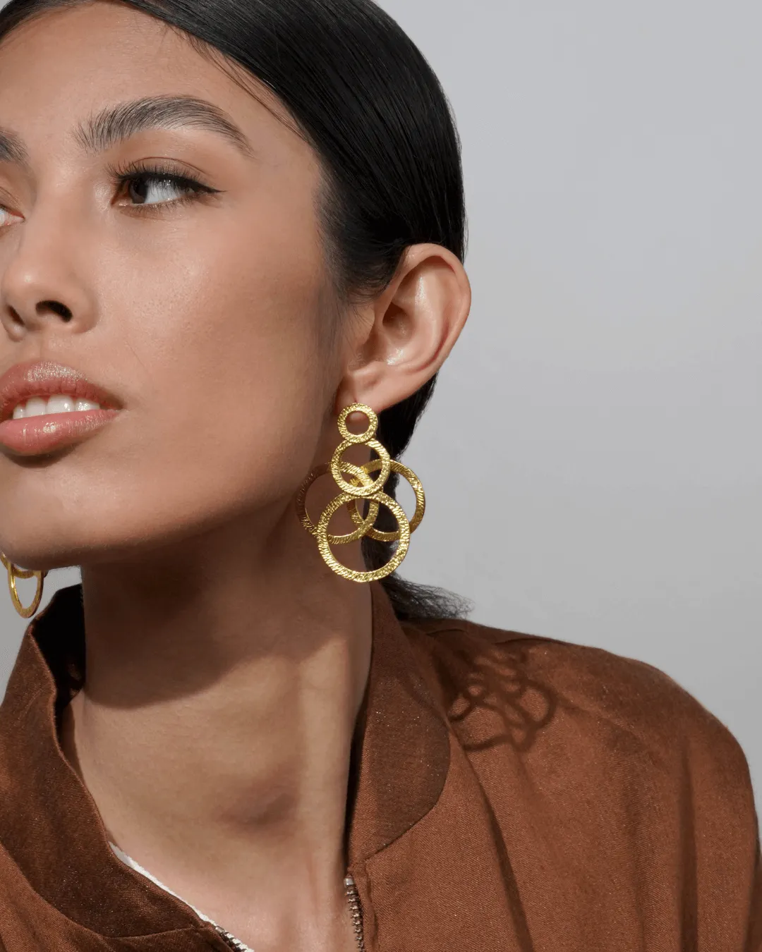 Tangled Hoop Gold Earrings