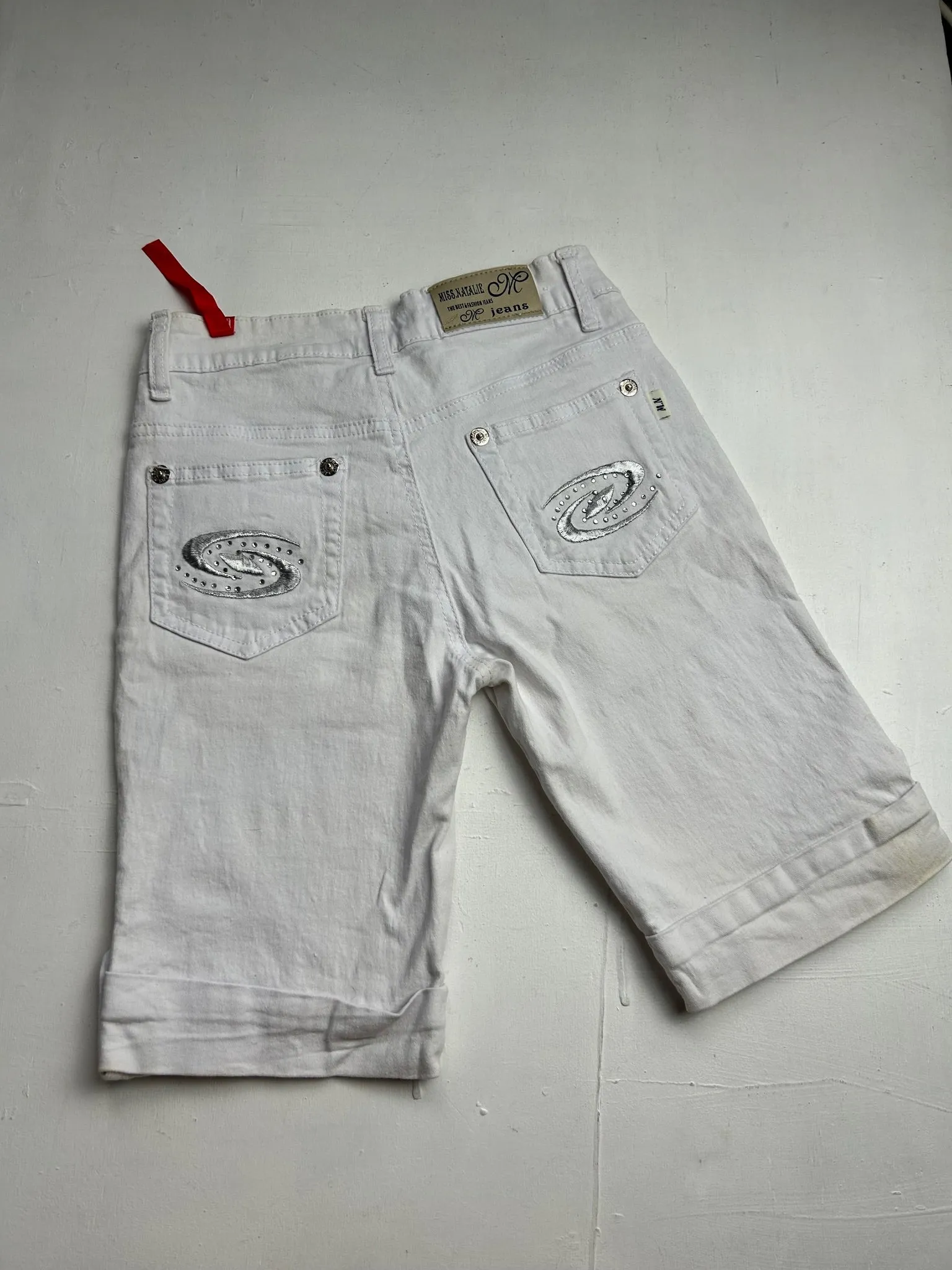 White denim low rise capris pants (XS)