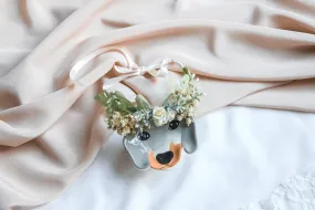 White Dog flower collar, dog flower collar, puppy flower collar, puppy flower collar, flower collar