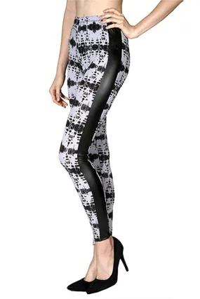 Womens Fashion Tie Dye Leatherette Basic Long Leggings