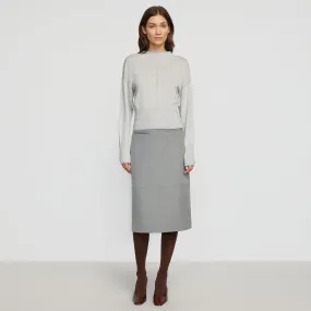 Yulia Back-Split Suiting Skirt