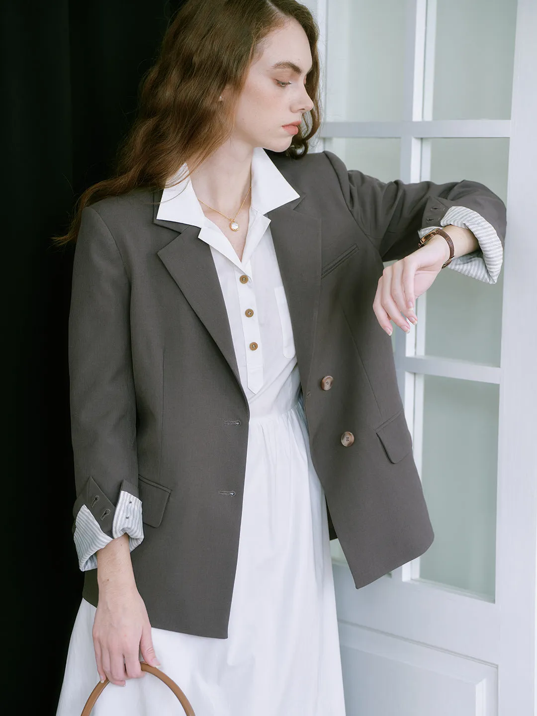 Yvonne Notched Collar Single Breasted Casual Blazer