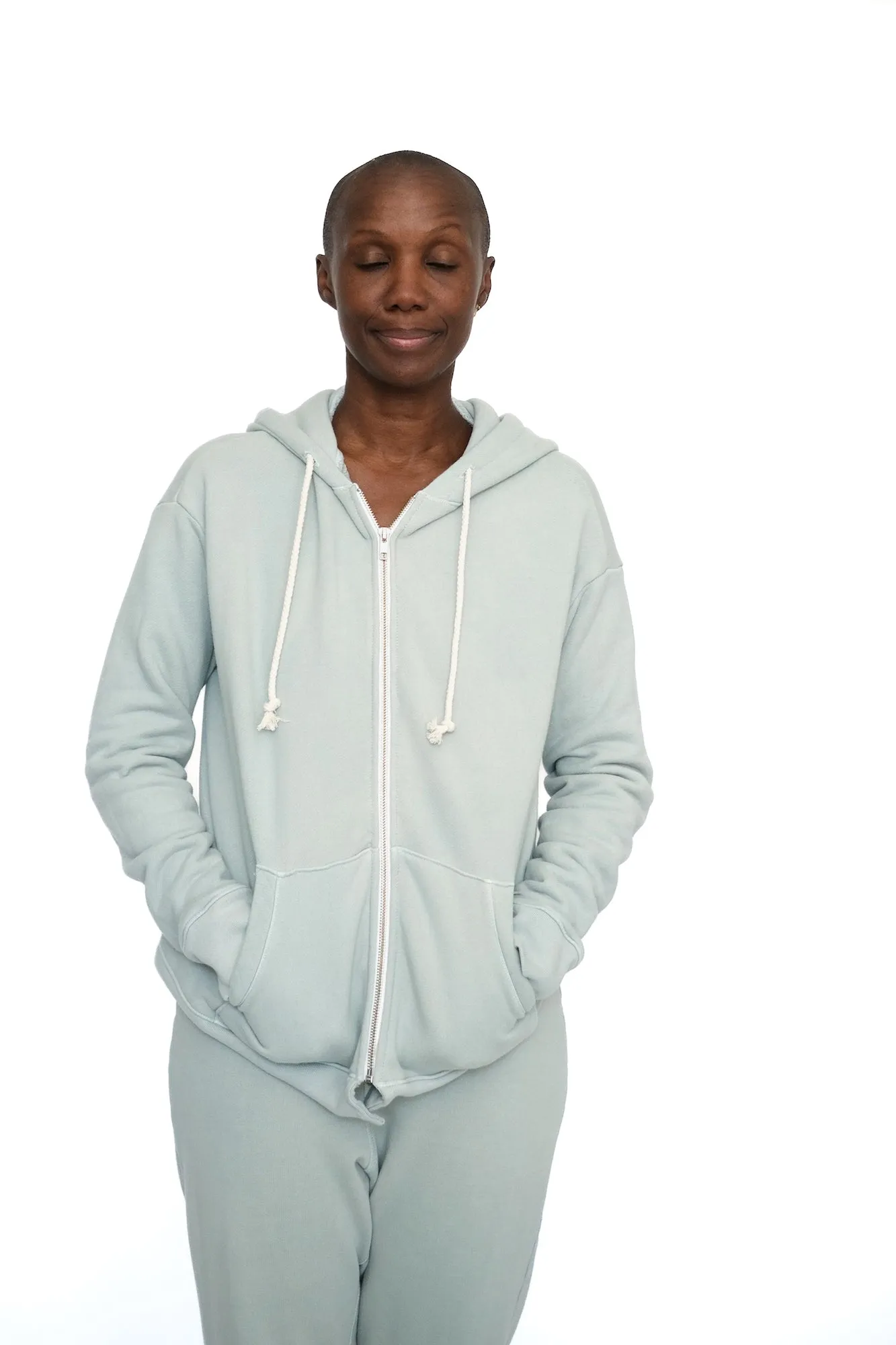 Zipper Hoody, Sea Foam